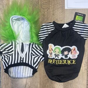 Beetlejuice Pet Costume and T shirt Size XS